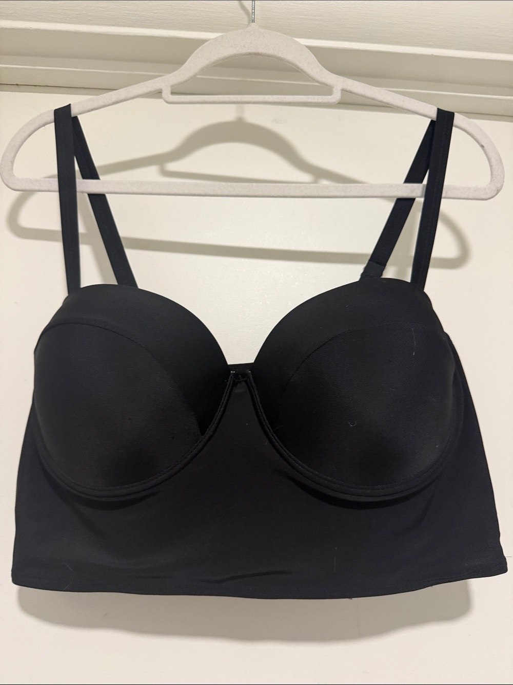 Black Longline Padded Swim Top - Women’s Swimwear